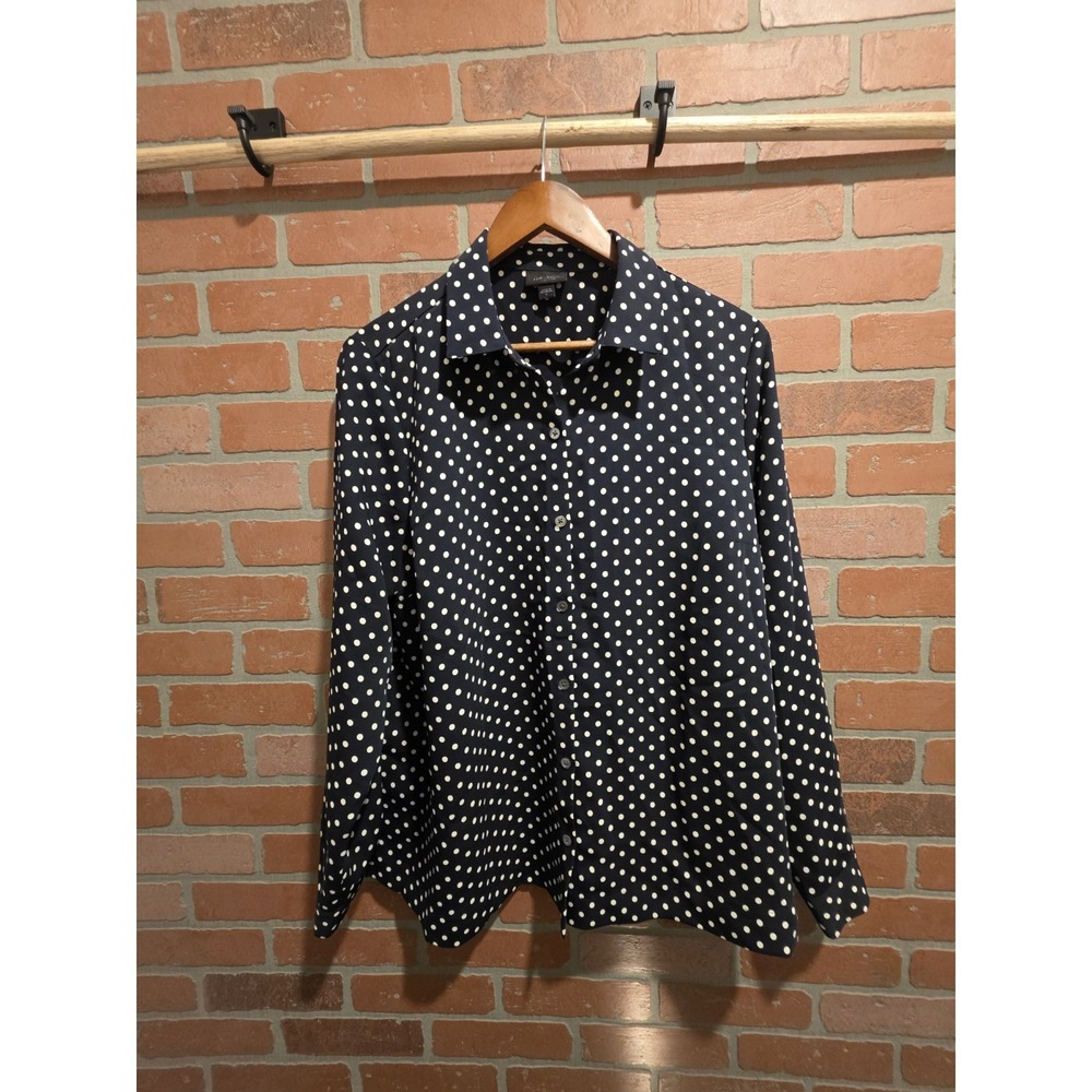 J. Jill Women's Large Blouse Black Stretchy Polyester Blend‎ Long Sleeve Sku 17